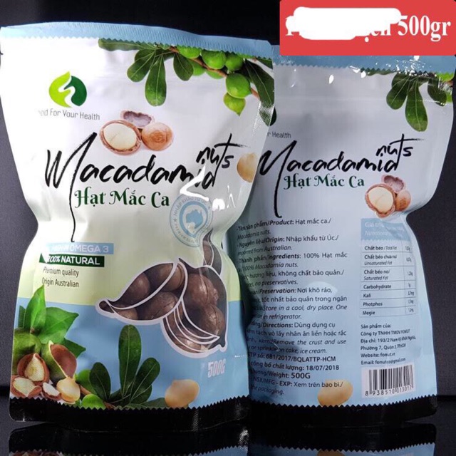 Macca nứt Vỏ Úc Bịch 500g