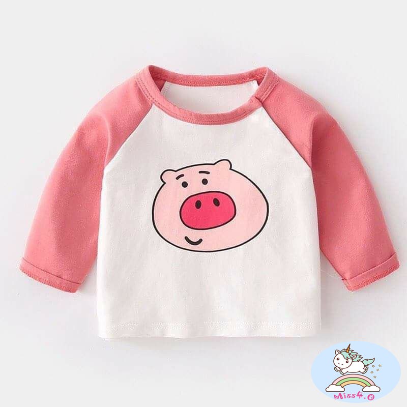 ÁO THUN DÀI TAY COTTON CHO BÉ TRAI BÉ GÁI D225  -D1900