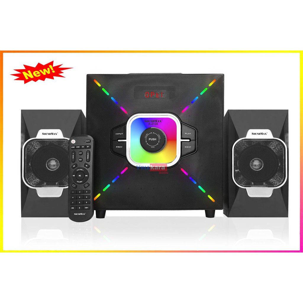 Loa vi tính SoundMax A2126/2.1, loa Bluetooth, nghe nhạc hay, trong trẻo