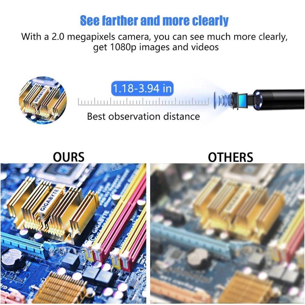 Camera Nội Soi Hỗ Trợ TYPE-C, MICRO USB OTG Android, PC, Laptop Dài 10M - Camera Nội Soi Chống Nước