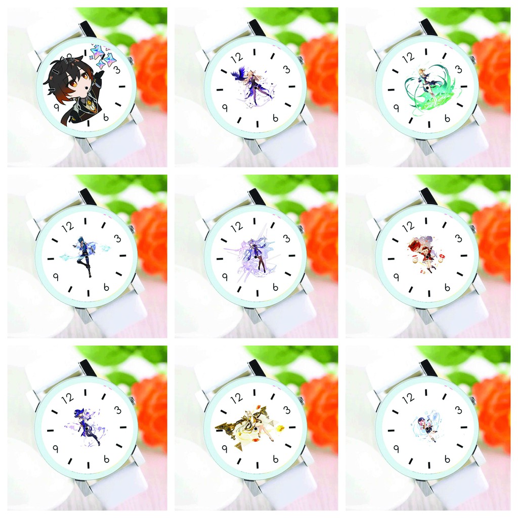 Đồng hồ đeo tay nam nữ GENSHIN IMPACT game anime chibi quà tặng dễ thương độc đáo xinh xắn thời trang