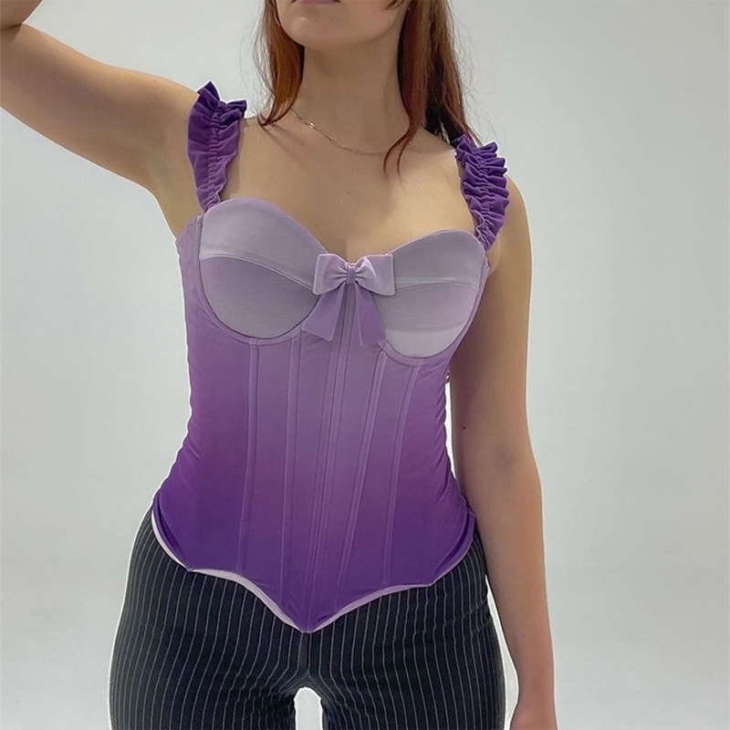 Đai Nịt Ngực Gắn Nơ Bướm Viền Xương Cá Gợi Cảm Cho Nữ