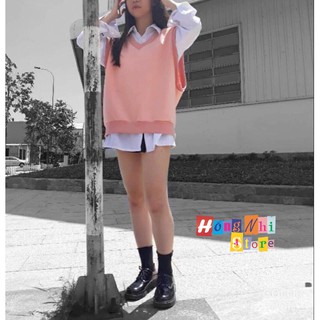 Áo Gile Trơn Sát Nách Cổ Tim Màu Hồng Gile Basic Ulzzang Unisex - MM