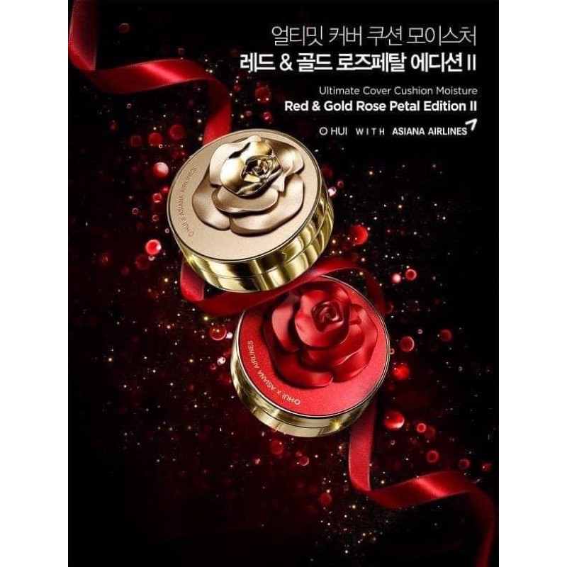 Phấn Nước Ohui Ultimate Cover Cushion Moisture Phiên bản Hoa Hồng Đỏ - Hàng tách set không vỏ hộp