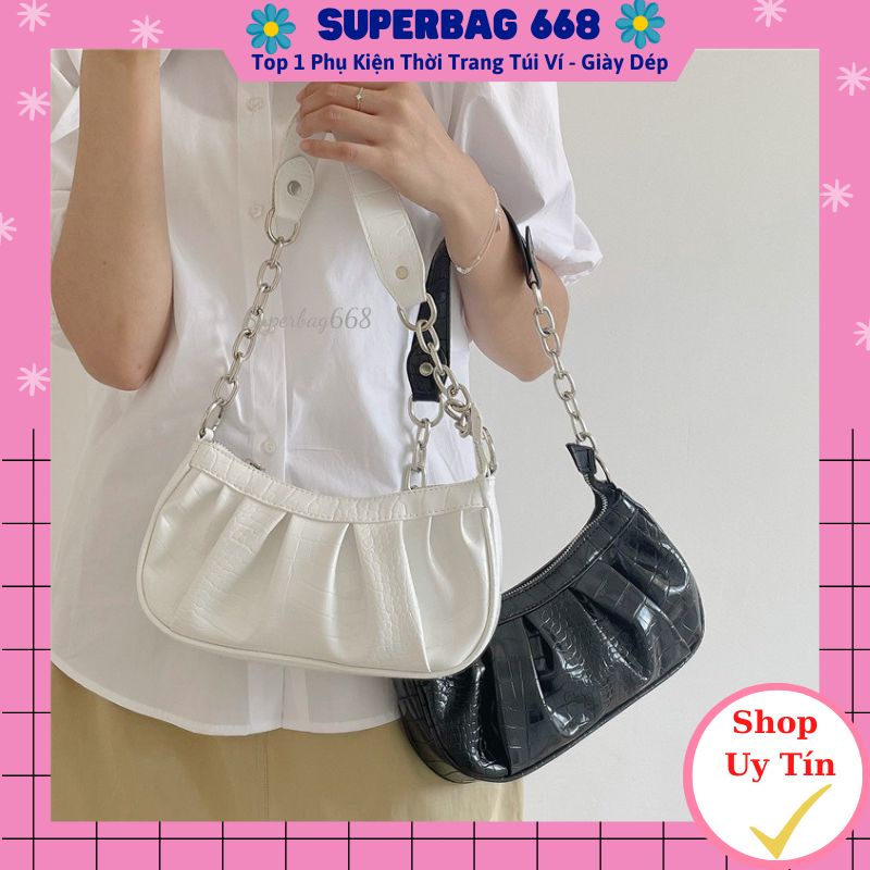 Túi Kẹp Nách Nữ Đeo Vai Phối Quai Xích Da Rắn Thời Trang Hàn Quốc SPB 501