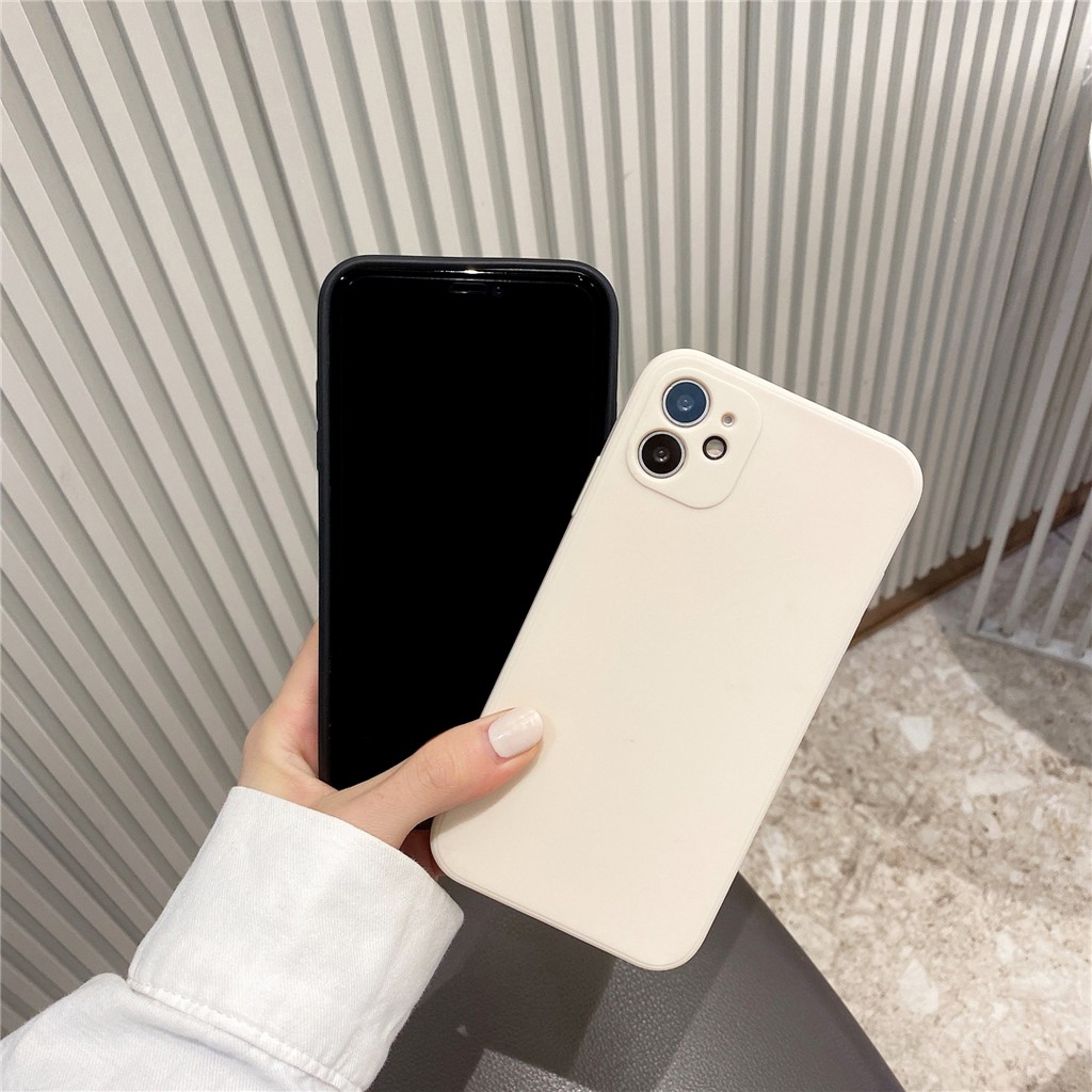 Ốp điện thoại nhựa mềm màu trơn cho iPhone12 MINI 11 PRO MAX 7/8plus SE2020 X/XS XR XSMAX