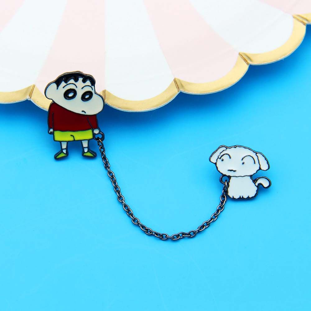 Ghim cài áo hình nhân vật hoạt hình cậu bé bút chì Shin