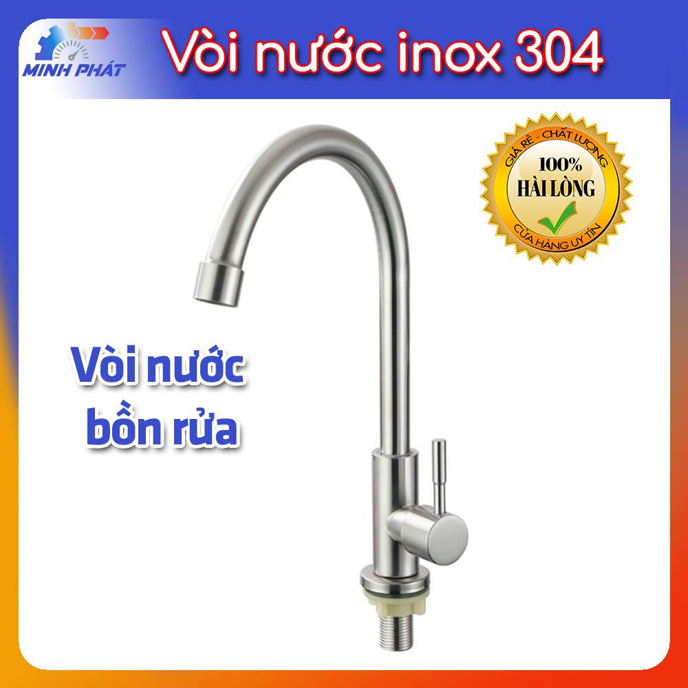 Vòi nước lạnh inox 304 rửa chén vòi inox bồn rửa chén cao cấp