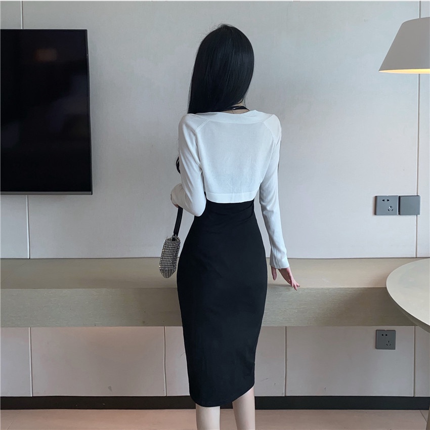 Summer New Fashion Split Dress Women's Sexy Off Shoulder Slim Dress