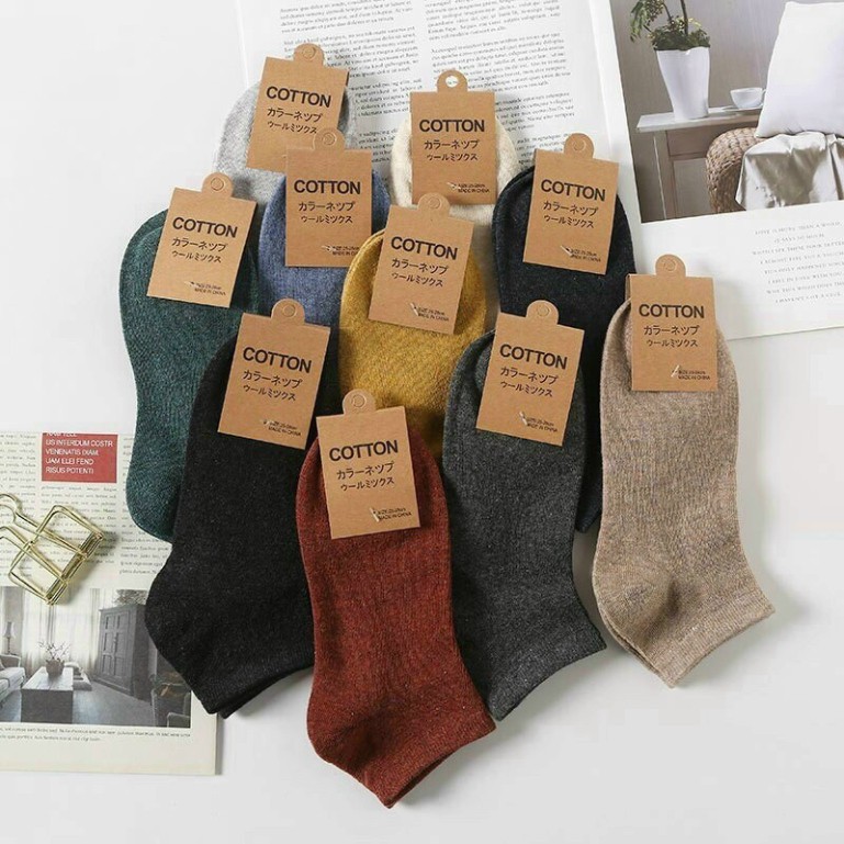 ✅FREESHIP✅Combo 10 đôi tất cotton trơn cổ ngắn nam nữ