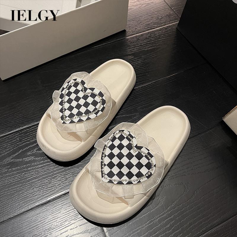 Dép IELGY đế bằng đính đá giả thời trang cho nữ