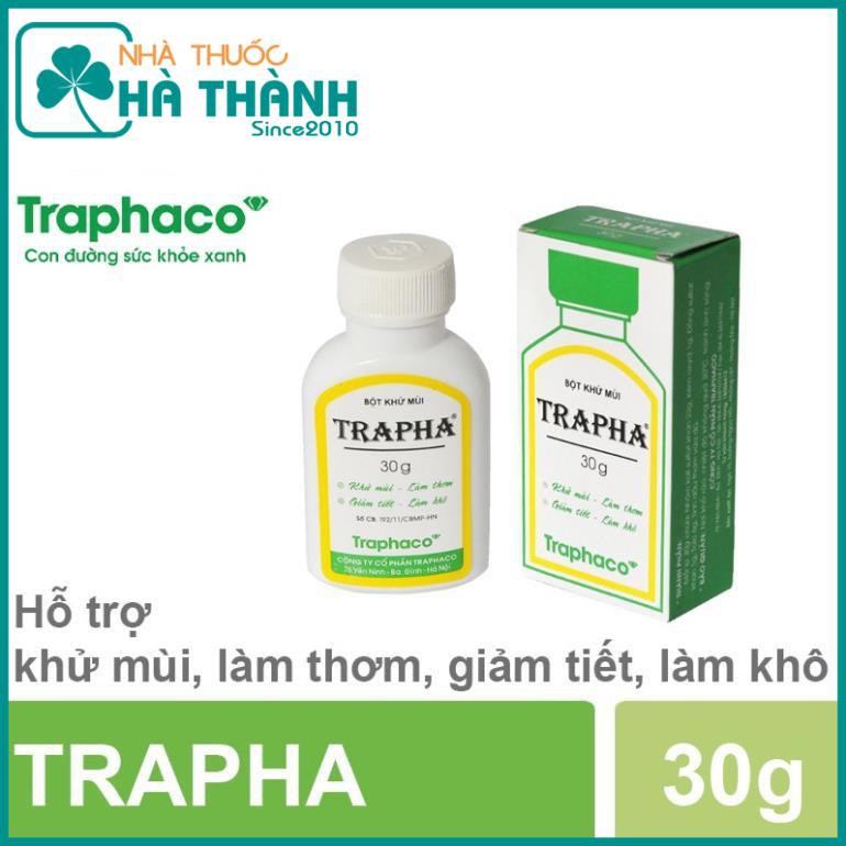 Trapha - Giúp khử mùi, làm thơm, ngăn ngừa các tác nhân gây mùi hôi nách, hôi chân, giảm tiết mồ hôi ở chân và nách