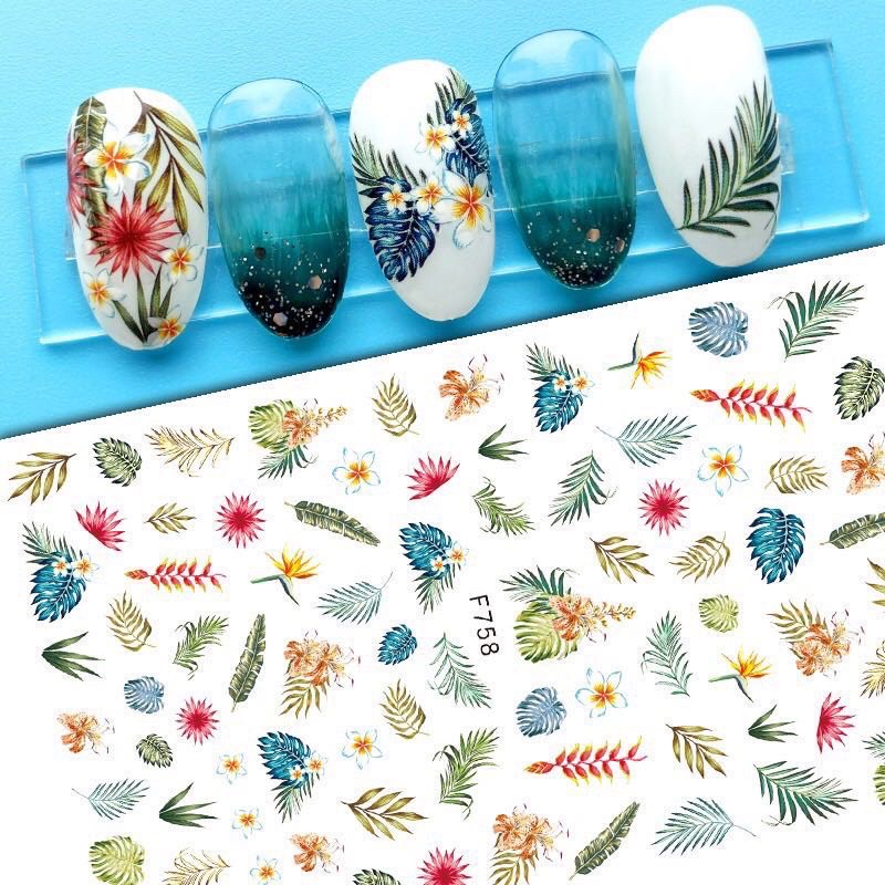 sticker 3d hình hoa quả dán móng tay nail