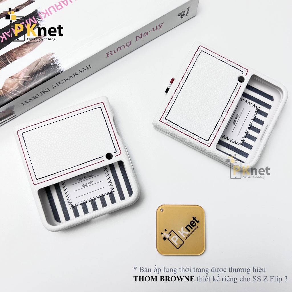 Ốp Z Flip 3 THOM BROWNE Samsung Chính Hãng [Bản ốp thời trang được thiết kế bởi THOM BROWNE cho Samsung Z Flip 3]