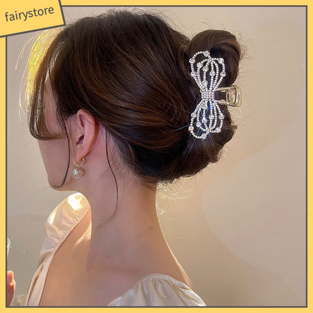 Kẹp Tóc Nơ Đính Ngọc Trai Giả Phong Cách Hàn Quốc Dành Cho Nữ