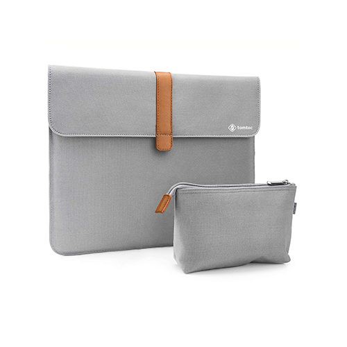 TÚI CHỐNG SỐC TOMTOC (USA) ENVELOPE + POUCH MACBOOK AIR/RETINA13” NEW LIGHT GRAY