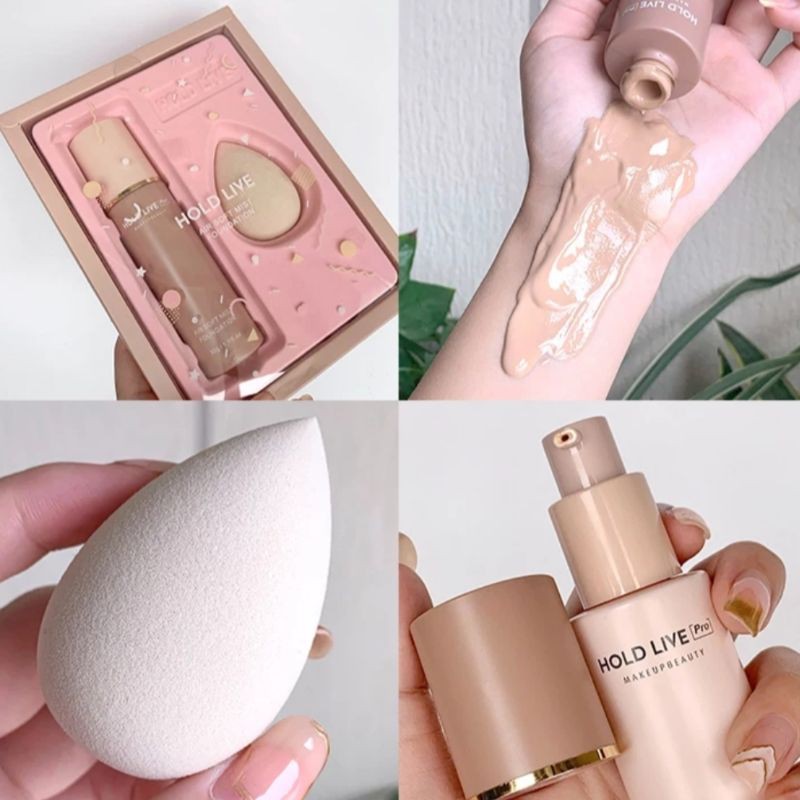 HOLD LIVE - Set kem nền Air Soft Mist Foundation