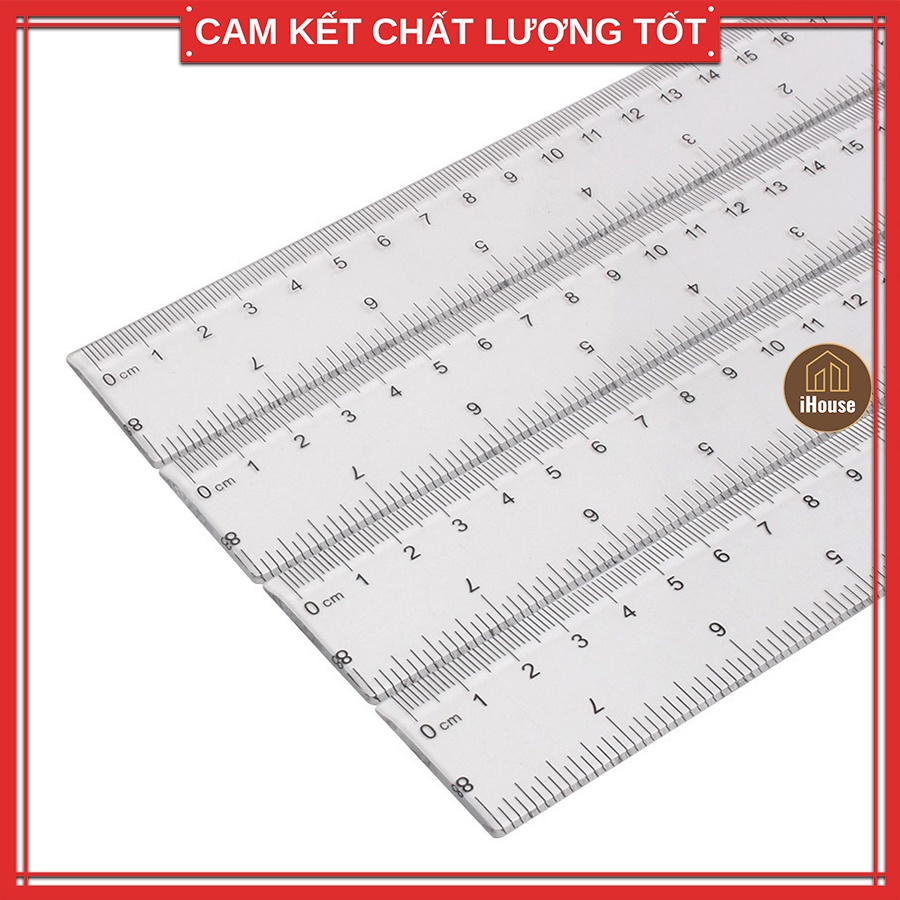 Thước kẻ học sinh 20cm, Bộ thước kẻ học sinh dẻo 15cm 30cm 50cm màu trắng xanh đỏ vàng