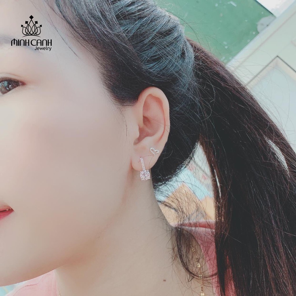 Bông Tai Bạc Đính Đá Dạng Móc Câu - Minh Canh Jewelry