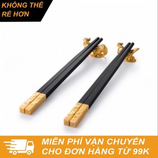 HỘP 10 ĐÔI ĐŨA MẠ VÀNG VIỀN HOA VĂN TINH SẢO CHỊU NHIỆT ( GIÁ TỐT )