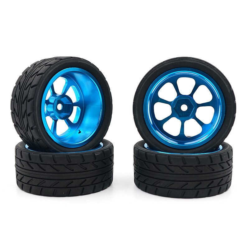 Vành và Lốp 4PCS với Bộ điều hợp 7mm đến 12mm cho 1/18 WLtoys A959-B A949 A959 A969 A979 K929 Bộ phận ô tô RC Bánh xe hợp kim nhôm