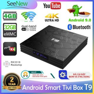 Android TV box T9 Ram 4G+32G xem truyền hình miễn phí