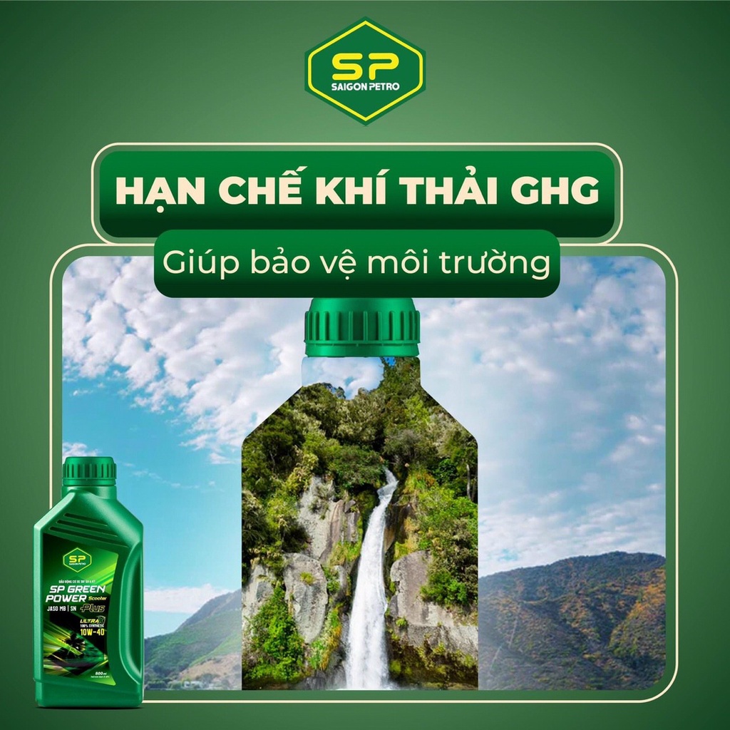 [CHÍNH HÃNG] Dầu Nhớt Xe Tay Ga 1L - SAIGONPETRO - GREENPOWER PLUS 4T SCOOTER, Dầu Gốc Tổng Hợp 100% SNGA1L