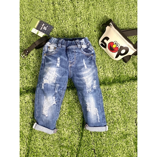 Quần jeans dài bé trai 3-5 tuổi co giãn Jennie kids J480