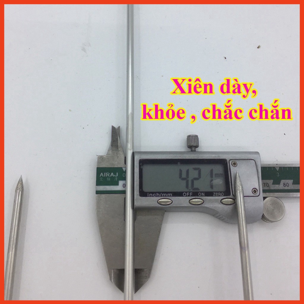 Xiên đinh ba TopV 54cm, phù hợp bếp TopV V5Plus, xiên nướng gà vịt cá, Inox cao cấp, không gỉ, xiên nướng inox, siêu bền