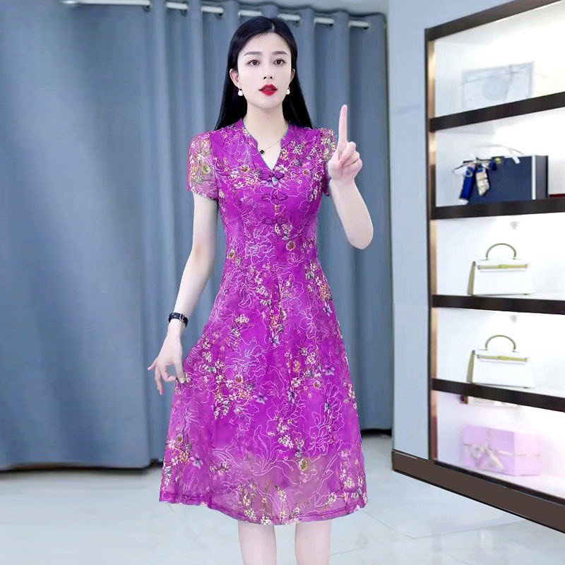 Váy Dáng Suông Nữ Chất Đầm LỤA TƠ 2 Lớp  cao cấp Thiết Kế Tinh Xảo Khéo Léo Tay Bồng