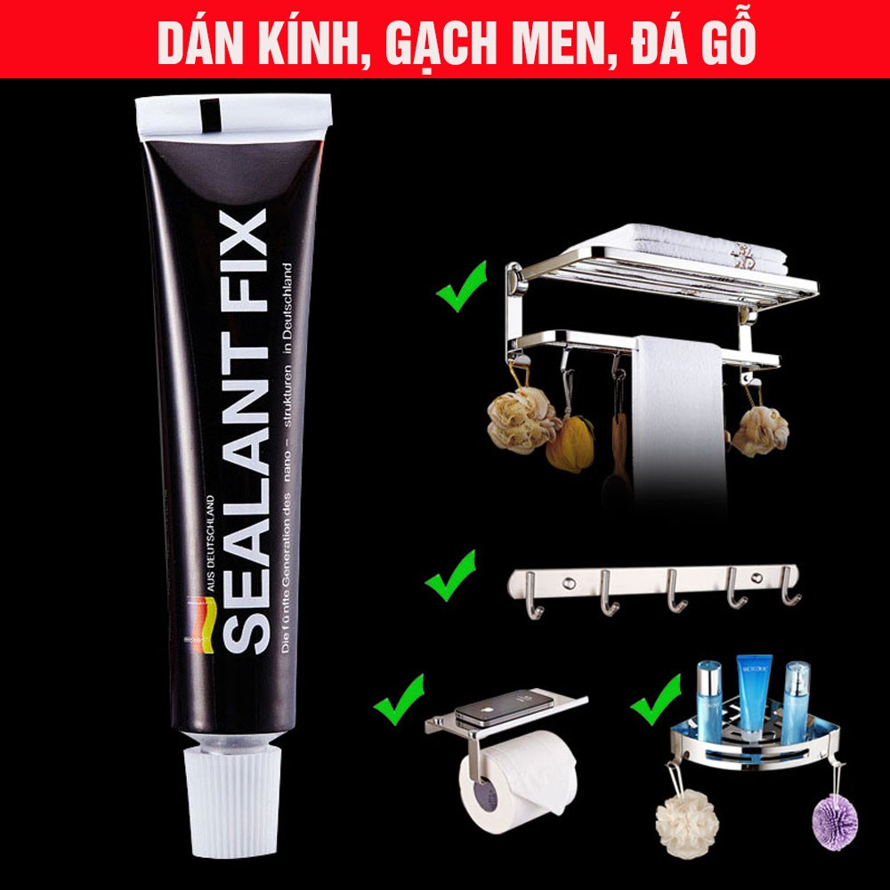 Keo dán INOX Sealant Fix - Keo dán kệ nhà tắm - kệ nhà bếp - Keo dán mọi bề mặt tường, gạch, gỗ đa năng