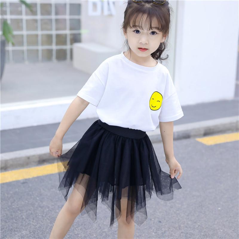 Chân Váy Lưới Tà Ngắn Phong Cách Phương Tây Mới Dành Cho Bé Gái