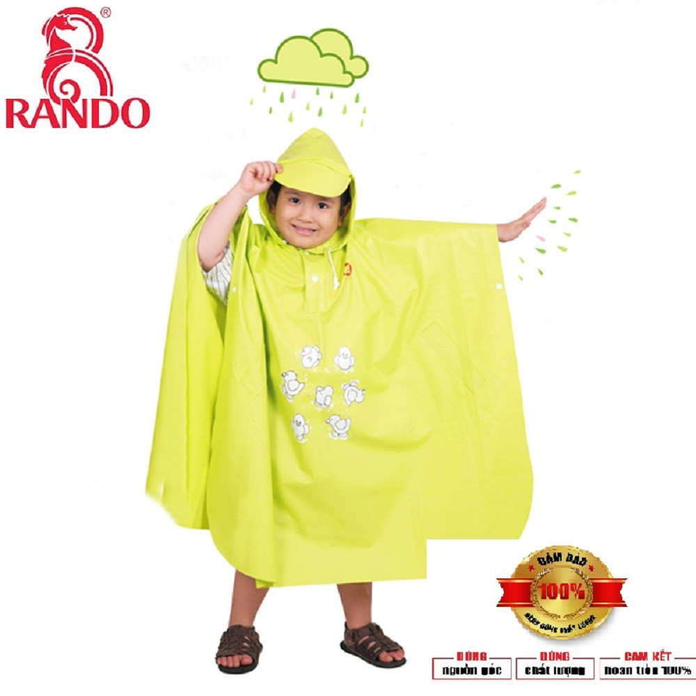 Áo mưa bướm trẻ em Rando Pocho dành cho các bé có độ tuổi từ  tương đương với các size từ số 1 đến 5