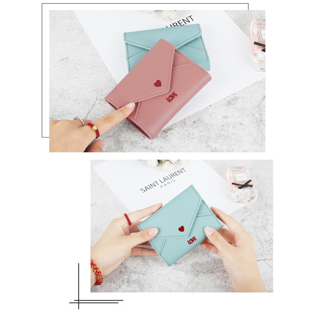 Ví mini dáng bì thư tình yêu dễ thương da mềm size 12.5 | BigBuy360 - bigbuy360.vn