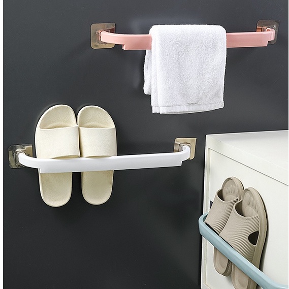 Thanh Nhựa Treo Đồ Đa Năng Dán Tường Siêu Chắc Không Cần Khoan Tường