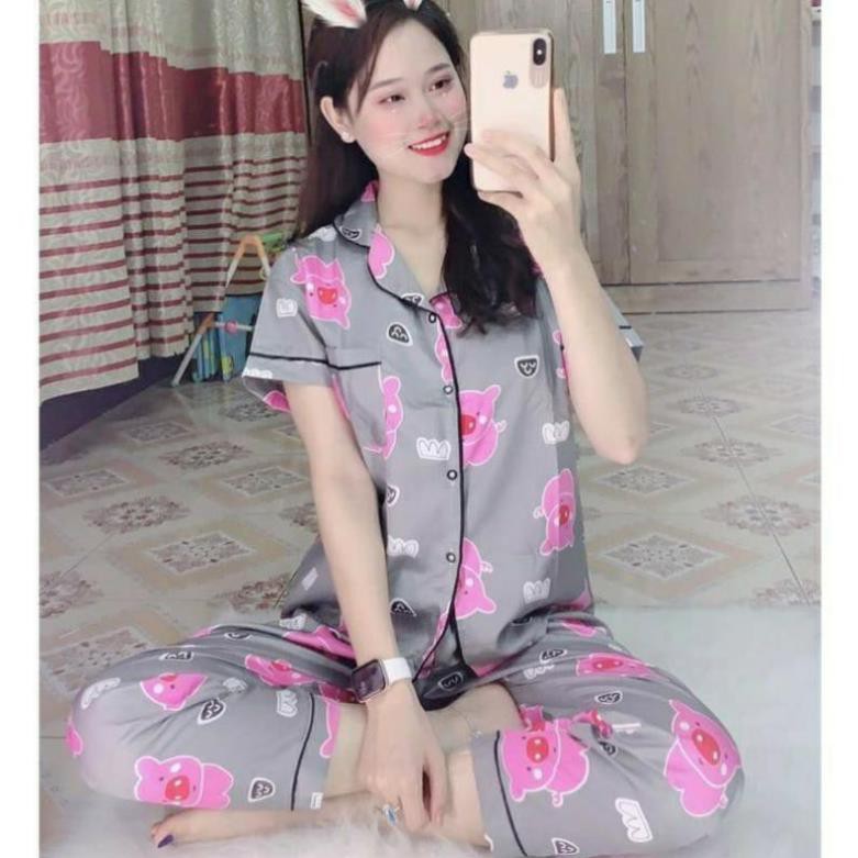 Bộ Pizama tay cộc quần dài 40_60kg ༴  ྇