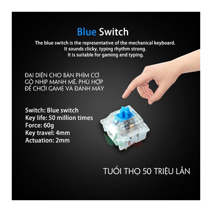 Nút bấm Switch thay thế cho bàn phím cơ, Blue switch