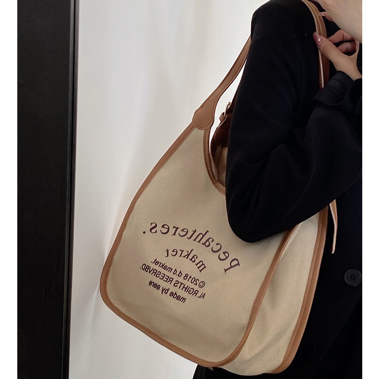 Túi Xách Canvas Cỡ Lớn In Chữ Thời Trang Xu Hướng Mùa Hè Cho Nữ
