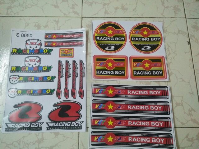 Bộ tem Raccing boy việt nam lớn New