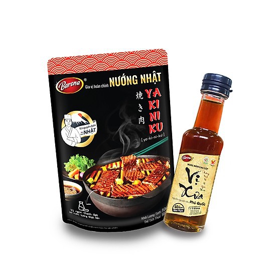 Combo Mua 1 tặng 1- Mua 1 gói Xốt gia vị hoàn chỉnh Barona Nướng Yakiniku 100gr tặng 1 chai nước mắm cao cấp Vị Xưa 50ml