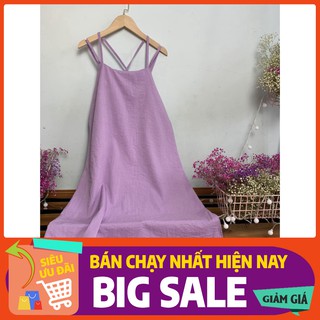 váy 2 dây dáng suông chất đũi xước xinh xắn hót hít