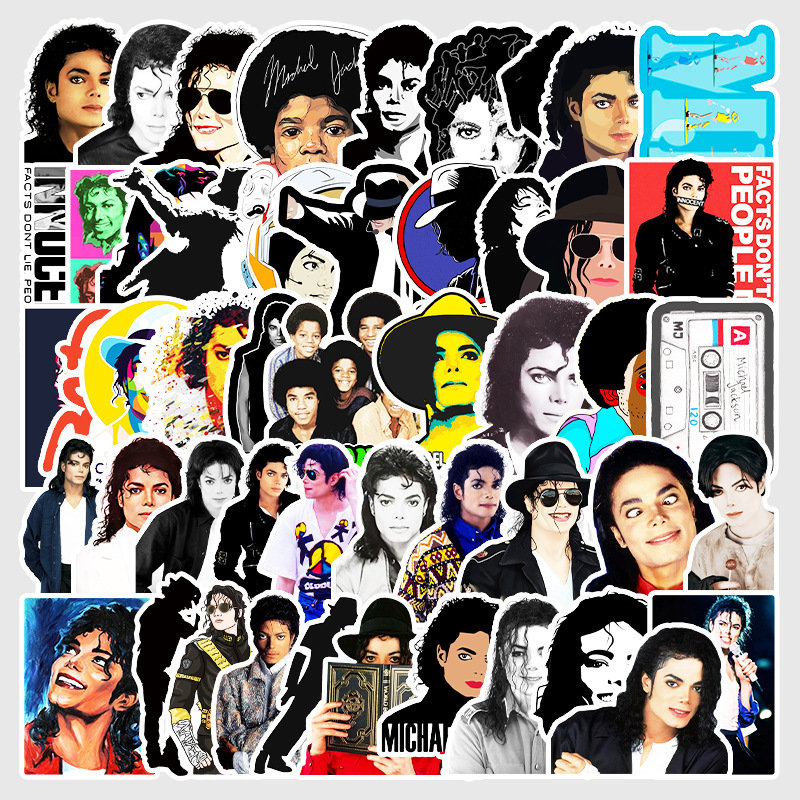 Set 50/100 Miếng Dán Hình Michael Jackson Dùng Trang Trí Xe Hơi, Điện Thoại, Máy Tính