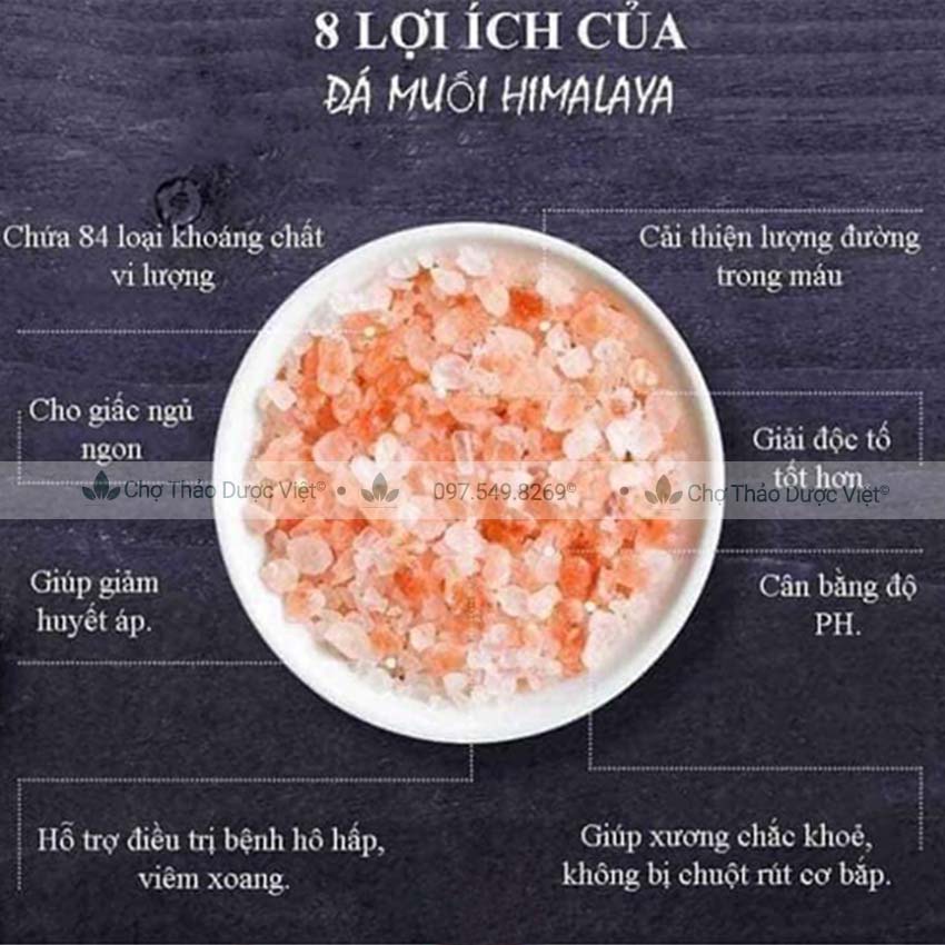 Muối hồng Himalaya organic 1kg ( Muối hồng cho bé ăn dặm, gia vị nấu ăn, nấu sữa hạt) - Chợ Thảo Dược Việt
