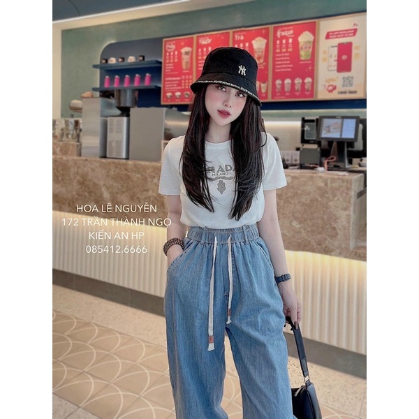 ❤️FREESHIP❤️QUẦN BÒ GIẤY CẠP CHUN SẴN HAI MÀU XANH NHẠT VÀ XANH ĐẬM.SIZE S M L