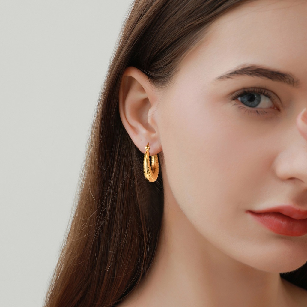 Vnox Bông Tai Dạng Vòng Bằng Thép Không Gỉ Trọng Lượng Nhẹ Thời Trang Cho