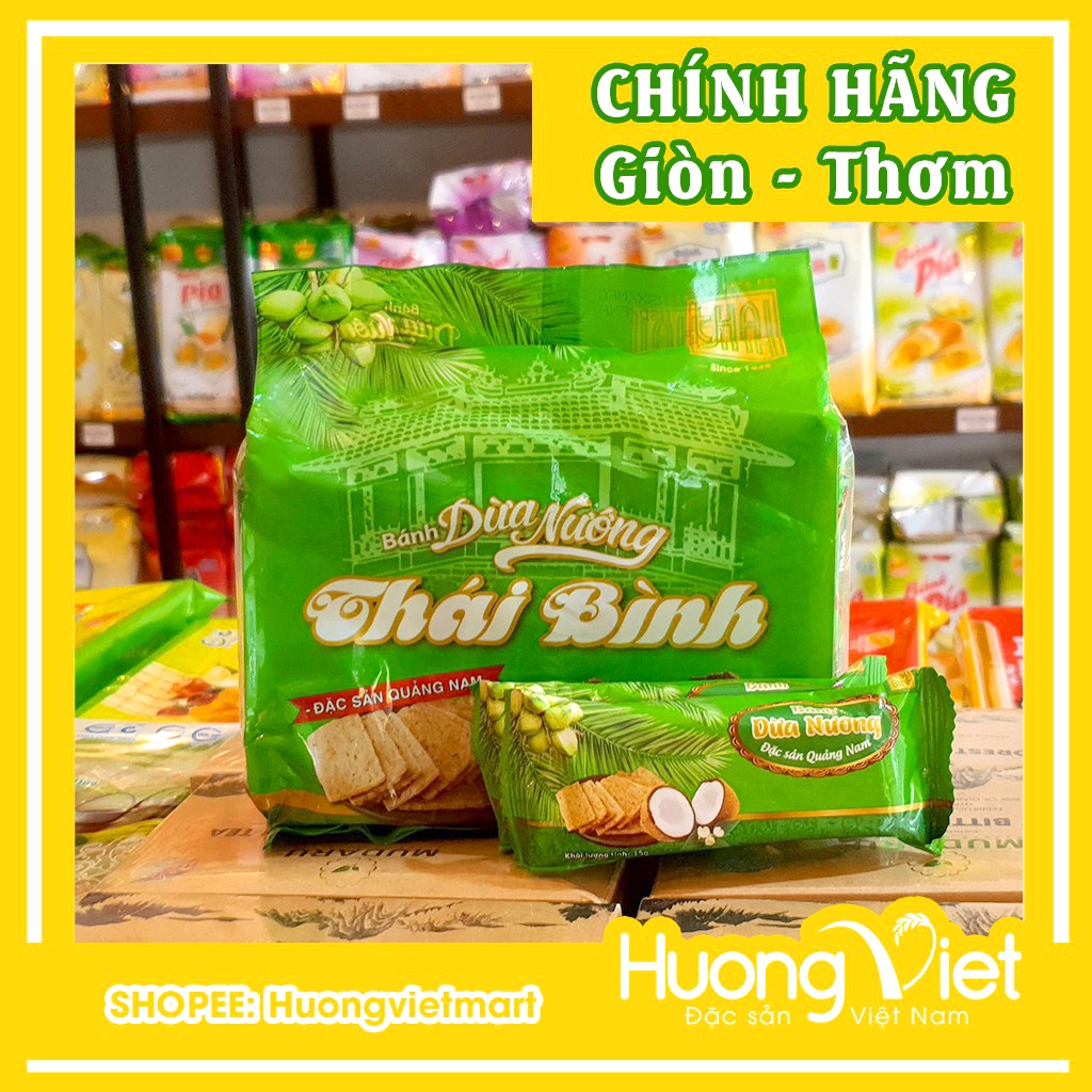 bánh dừa nướng Quảng Nam 150g, đặc sản bánh dừa nướng Quảng Nam thương hiệu Thái Bình [Túi 10 bánh]