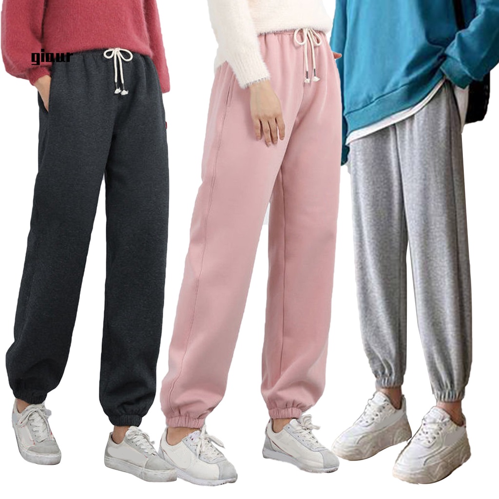 Quần dài chất liệu len cashmere thể thao lót nhung lông thấm mồ hôi trang phục hàng ngày