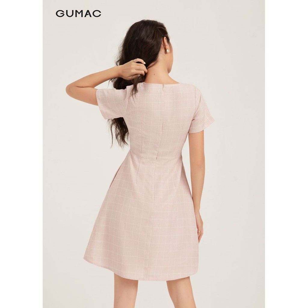 Đầm nữ ôm body GUMAC caro đủ màu, thiết kế thời trang DB115 | BigBuy360 - bigbuy360.vn