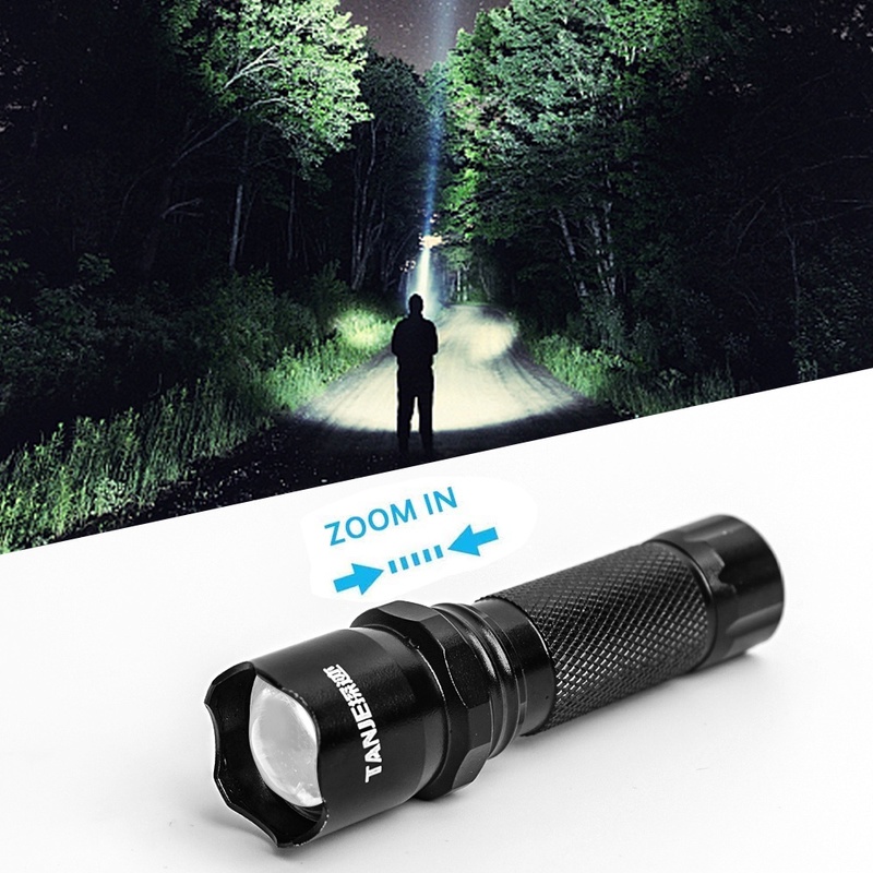 Đèn Pin LED Khẩn Cấp Cầm Tay 3 Chế Độ Chống Nước Có Thể Sạc Lại Bằng Cổng USB