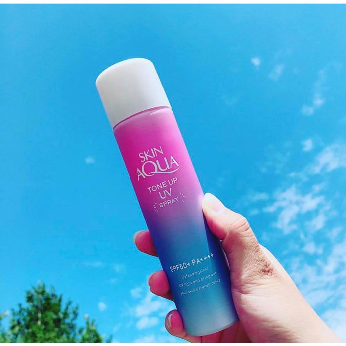 XỊT CHỐNG NẮNG NÂNG TÔNG SKIN AQUA TONE UP UV SPF50+/PA++++ - DÀNH CHO CẢ MẶT VÀ BODY - HÀNG NHẬT NỘI ĐỊA